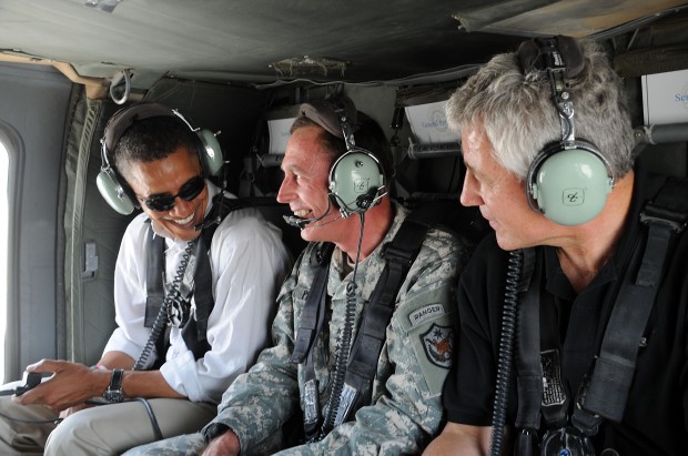 Barack Obama, David Petraeus, Chuck Hagel